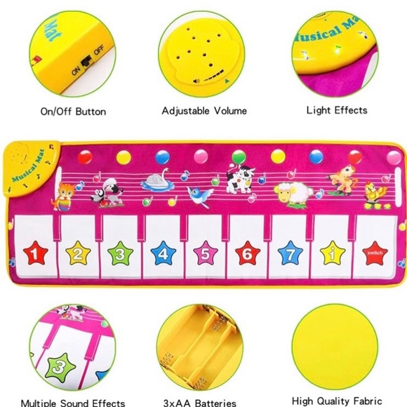 NEW Musical Piano Keyboard Playmat - Picture 4 of 5